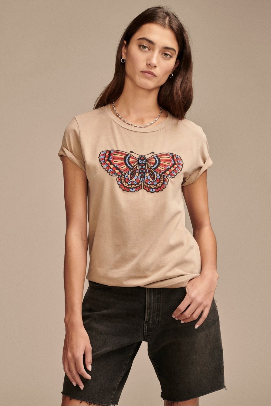 multi color butterfly classic crew